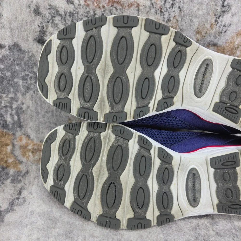Skecher Mesh Mary Jane Slip On Walking Shoes Womens 7.5 Navy Blue 22108 Comfort
